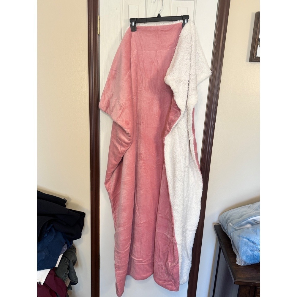 MIAOBEI‎ Plush Throw Blanket Sherpa Fleece Reversible Cozy Soft Pink 59"x79"